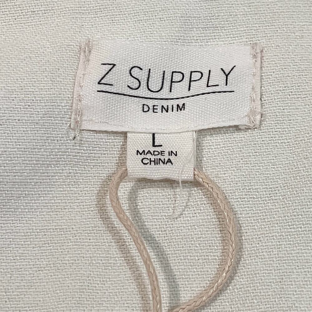 NWT Z Supply All Day Cropped Denim Jacket in Off White Size Large - Picture 8 of 12
